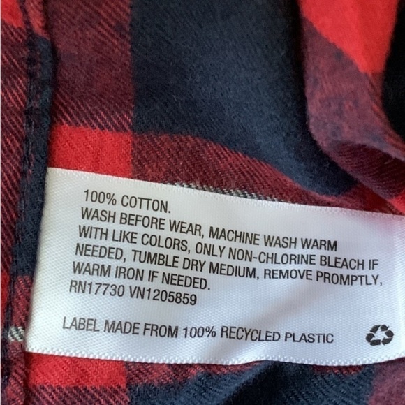 Goodfellow & co red navy plaid button down new - Picture 3 of 7